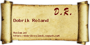 Dobrik Roland névjegykártya